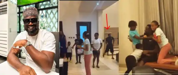 Emotional Moment Jude Okoye Reunites With Children After Release From Detention