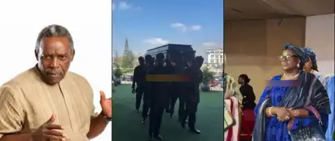 Tears And Emotions As Olu Jacobs’ Family Arrives With His Remains For Final Farewell