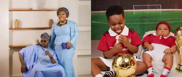 “See My Sperm, Guys”- Cute Abiola Celebrates Second Son Alim at Three Months With Heartwarming Family Photos