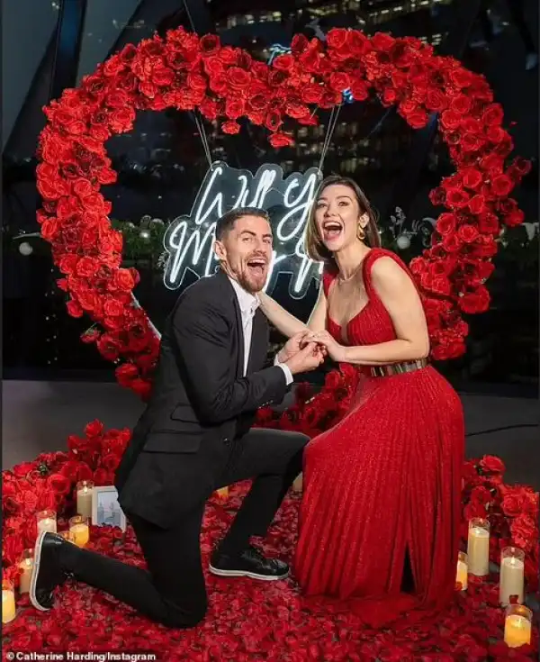 Arsenal Midfielder, Jorginho Proposes To His Girlfriend, Catherine Harding (Photos)