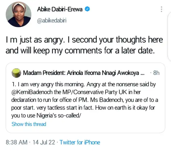 Abike Dabiri: I Am Angry Over Kemi Badenoch