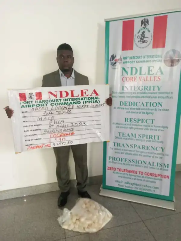 Nigerian Court Sentences Surinamese Man Arrested With 9.9kg Cocaine To 13 Years In Jail In Abuja