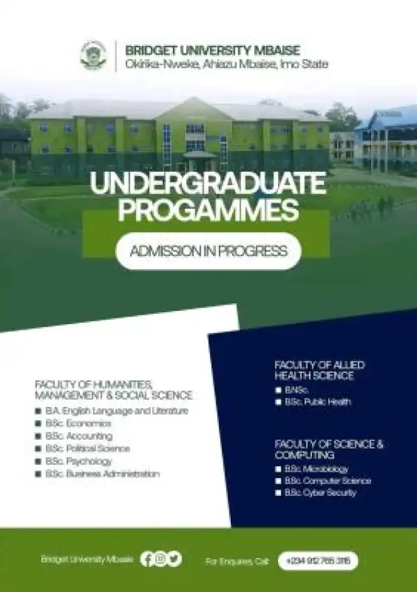 Bridget University, Mbaise Post-UTME 2026: Eligibility and Registration Details