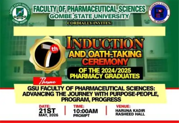 GSU faculty of pharmaceutical sciences 7th Induction and Oath taking Ceremony