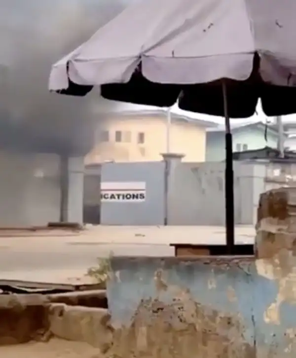 TVC headquarters in Lagos burnt down by angry mob