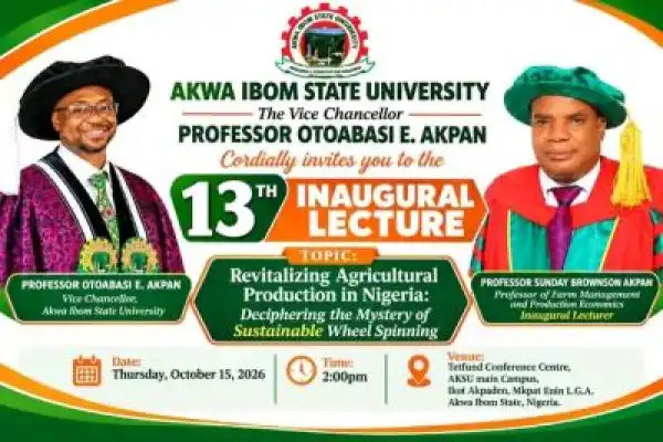 AKSU announces 13th Inaugural Lecture