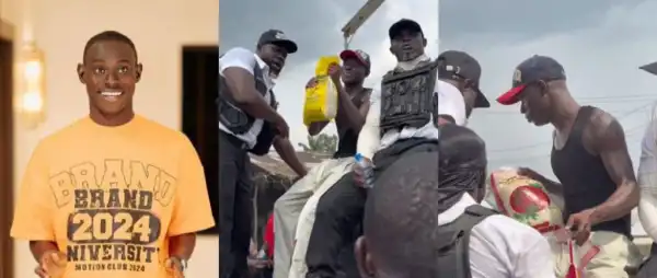 Gehgeh Distributes Bags of Rice in Delta to Celebrate New Mansion