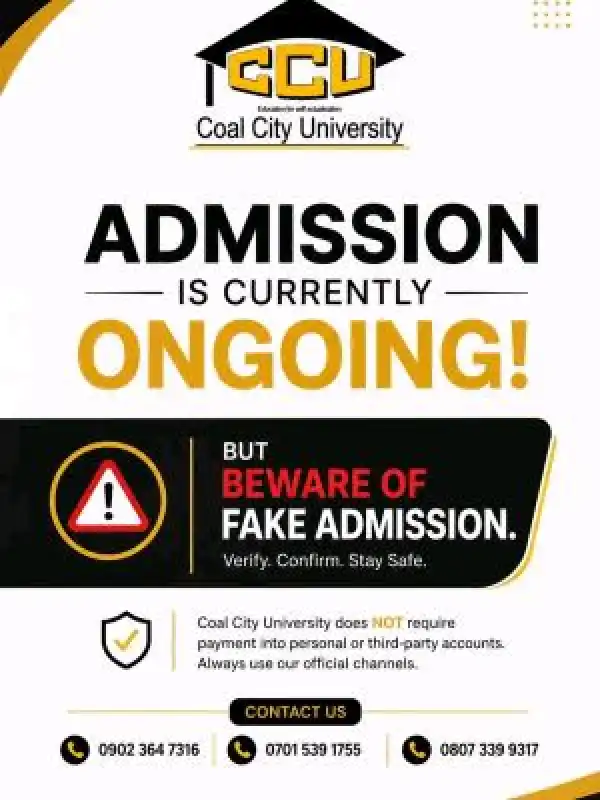 CCU notice to prospective students