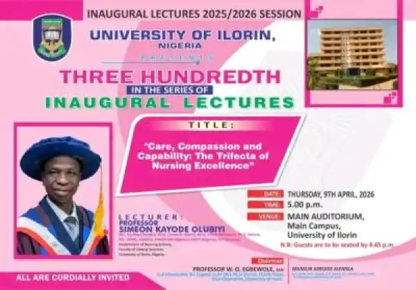 UNILORIN announces 300th Inaugural Lecture