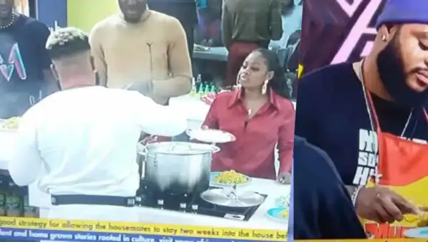 BBNaija: Pere Stops WhiteMoney From Cooking