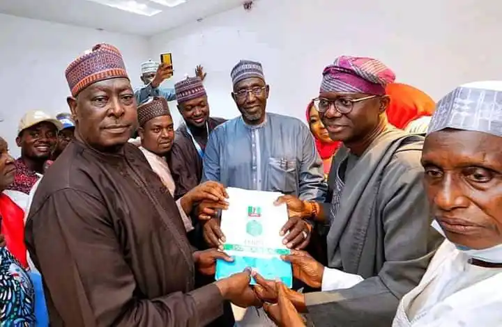 Sanwo-Olu, Lawal, Dogara, Others Submit Tinubu’s Presidential Nomination Forms