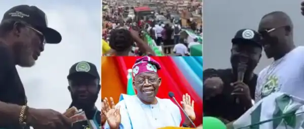 Seyi Law and Zack Orji Campaign for Tinubu in Abuja, Share ₦500 and Biscuits