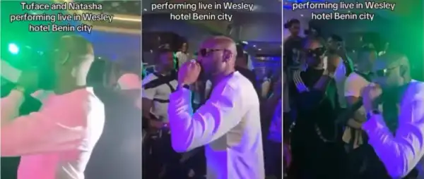 2baba And Lover Natasha Perform Together At Wesley Hotel In Benin