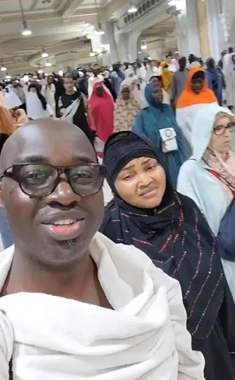 Islam Will Never Let You Down - Filmmaker, Kazim Adeoti, Tells Wife Mercy Aigbe As They Complete Their 2023 Hajj' Rites (Video)