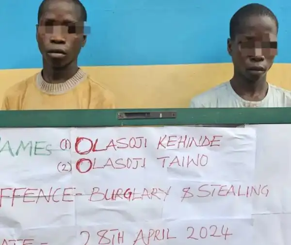 Police Arrest Twins For Stealing Bags Of Rice And Beans In Ekiti