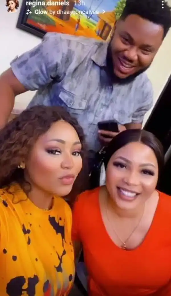 Regina Daniels Links Up With Ex-boyfriend, Somadina Adinma On Movie Set