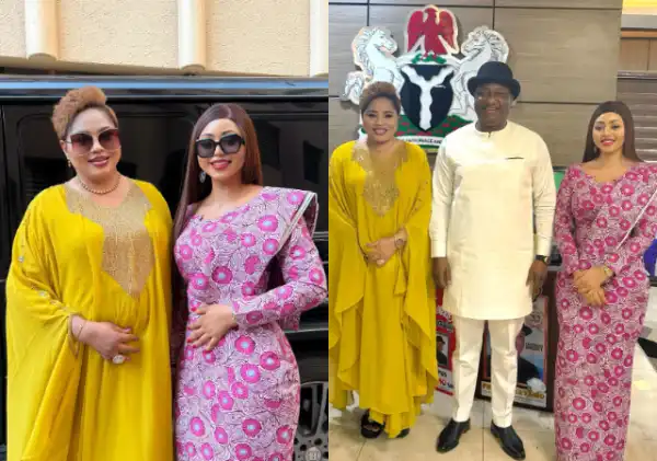 Regina Daniels And Mom Met Minister Of Aviation
