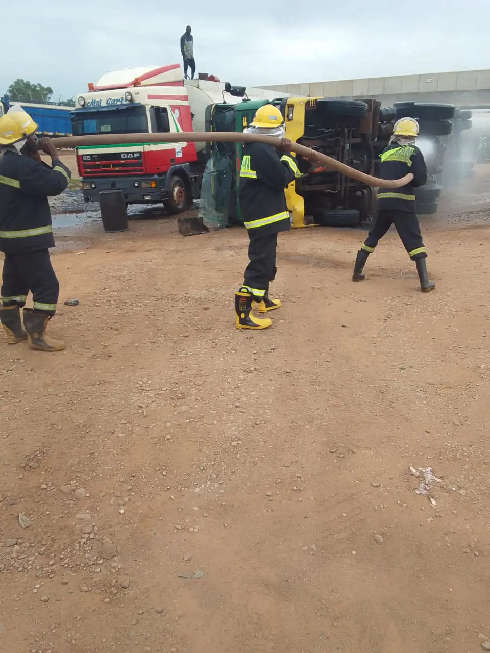 Two petrol tankers lose control, tumble in Oyo