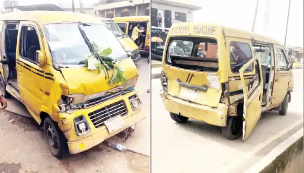 Panic as funeral bus carrying corpse crashes, injures five in Lagos