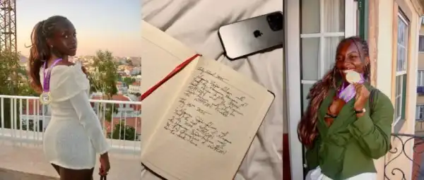 Michelle Alozie Flaunts Medal, Shares Prophetic Diary Entry Before South Africa, Morocco Matches