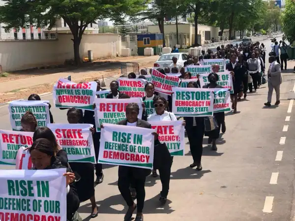 Rivers: Lawyers march for return of democratic governance, seek US Govt’s intervention