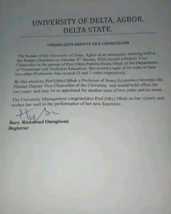 UNIDEL gets new Deputy Vice-Chancellor