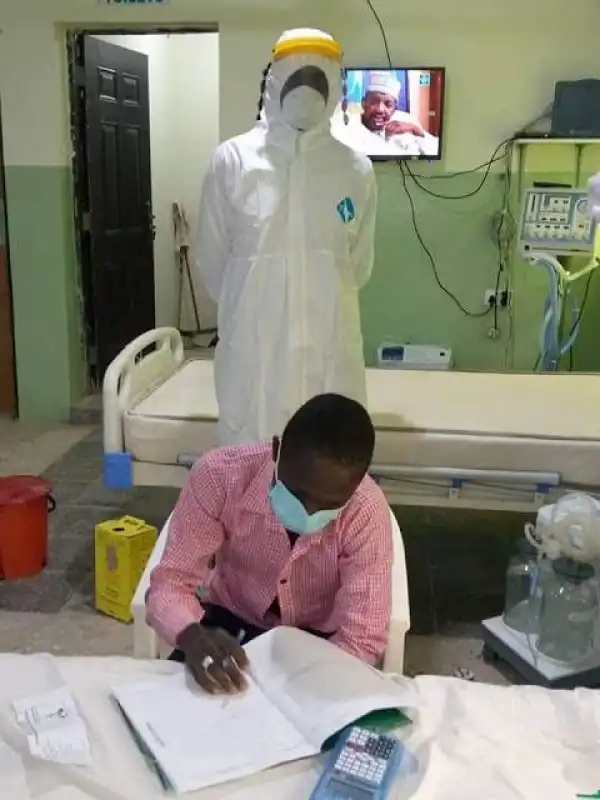 COVID-19 patient writes WAEC exam in isolation center (Photo)
