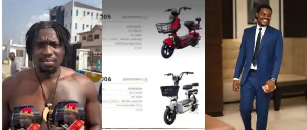 VeryDarkMan crashes the price of Blord’s electric bike advertised for ₦1.3 million