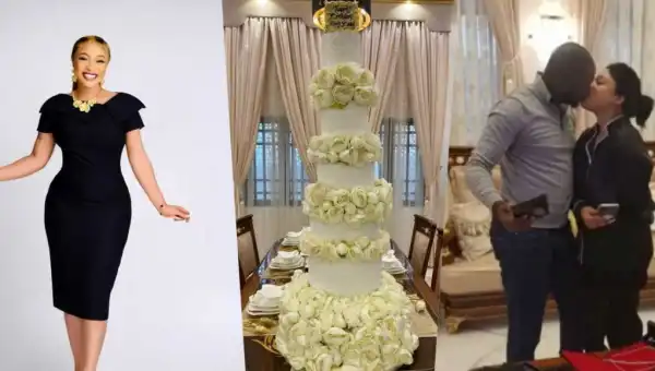 "Thank You For Making Me A Better Woman” – Tonto Dikeh Celebrates Birthday Of Her New Lover With Giant Cake