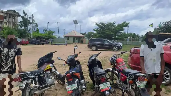 Two suspected motorcycle thieves nabbed after being spotted by a victim at filling station in Delta