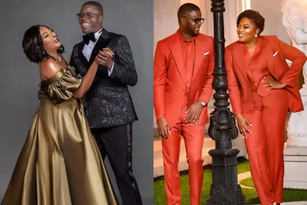 Funke Akindele Shares Loved-up Photos With Her Husband As She Celebrates Him