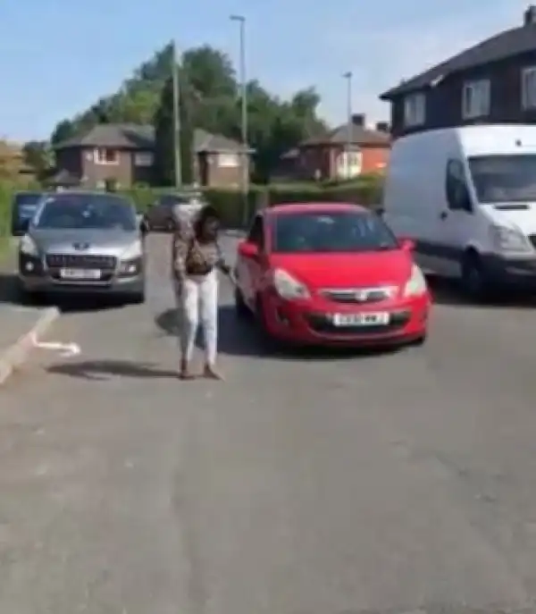 UK-based Nigerian Lady Creates A Scene After Her Husband Called The Police Over An Issue They Had (Video)