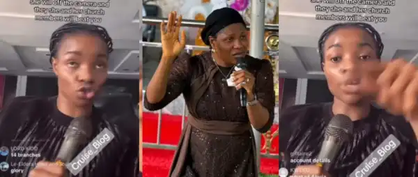 “We Will Off Camera And Beat You” – Prophetess Sommy Warns Adazion Followers Against Bringing Violence To Church