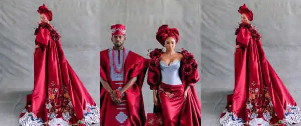 Temi Otedola Reveals Stunning Details of Her Traditional Wedding Reception Outfit