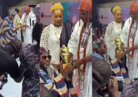 Moment Ooni Of Ife present Award To Ibrahim Chatta In Lagos
