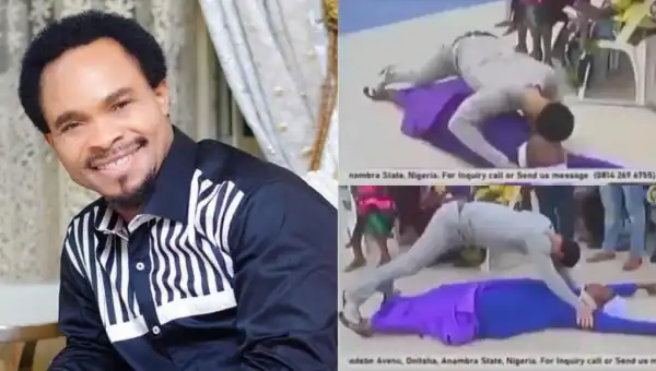 Watch Pastor Odumeje Perform Deliverance In A ‘Weird Position’ On A Reverend Sister (Video)