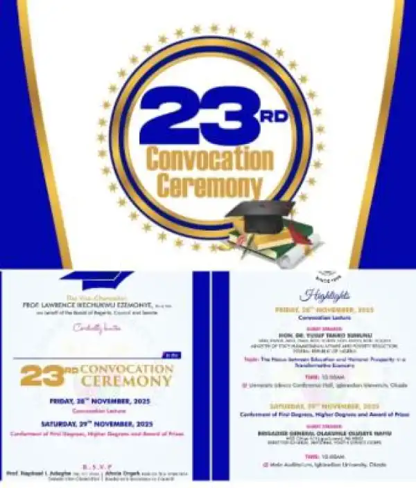 Igbinedion University announces 23rd Convocation Ceremony