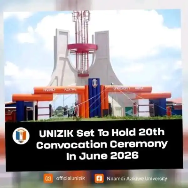 UNIZIK announces date for 20th Convocation Ceremony