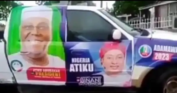 Man Uses One Vehicle To Campaign For Both PDP And APC In Adamawa (Video)