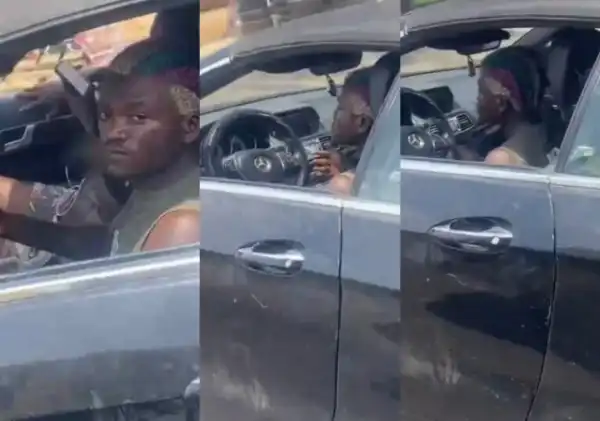 “Una Celeb no fit on AC” – ‘Keke’ passenger ridicules singer, Portable in his Benz