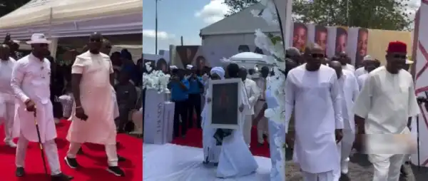 Videos Show Obi Cubana Arriving at Alex Ekubo’s Burial, Nigerians React
