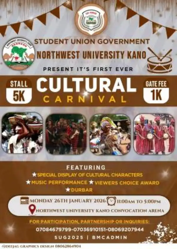 Northwest University, Kano to host first-ever cultural carnival