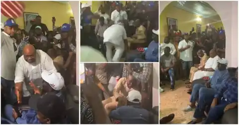 Moment Adeleke Prostrated For Davido's Father After INEC Declared Him Winner