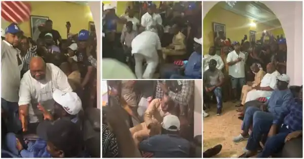 Moment Adeleke Prostrated For Davido