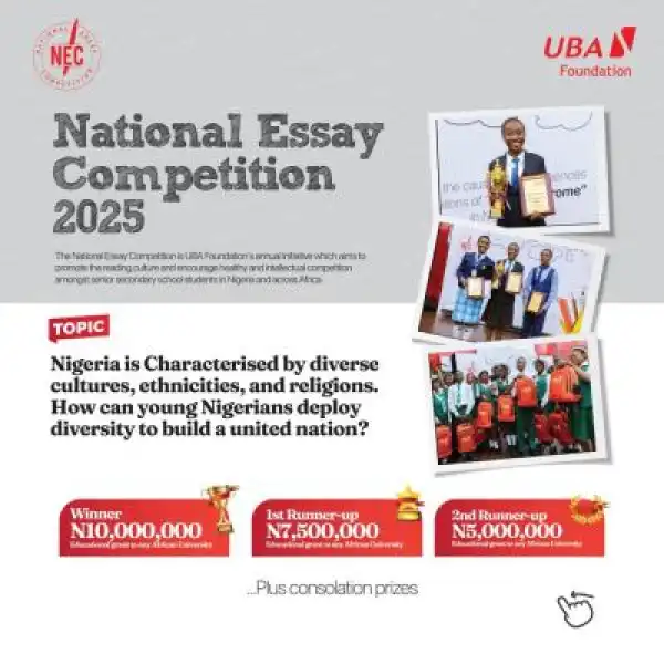 UBA Foundation National Essay Competition 2025 for Senior Secondary School Students