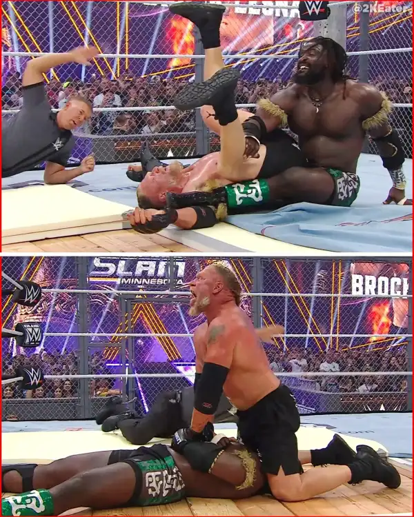 WWE SummerSlam: Nigeria’s Oba Femi defeats Brock Lesnar in first Hell in a Cell victory
