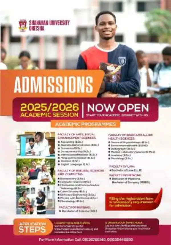 Shanahan University Post-UTME/DE 2025: Eligibility and Registration Details