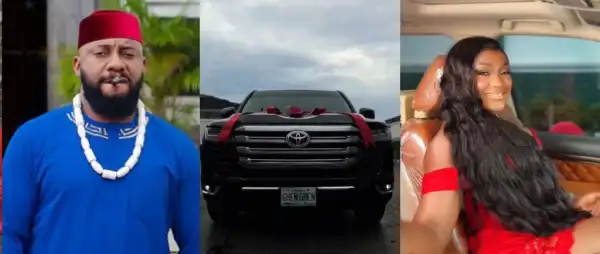 “Your Consistency Pays”- Yul Edochie Hails Lizzy Gold As She Gifts Herself A New Car On Birthday