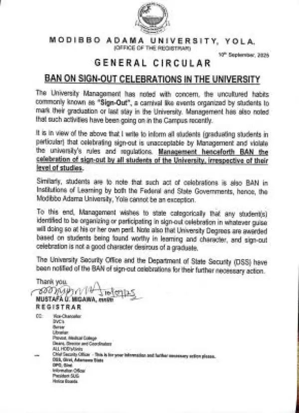 MAUTECH bans sign-out celebration in the University