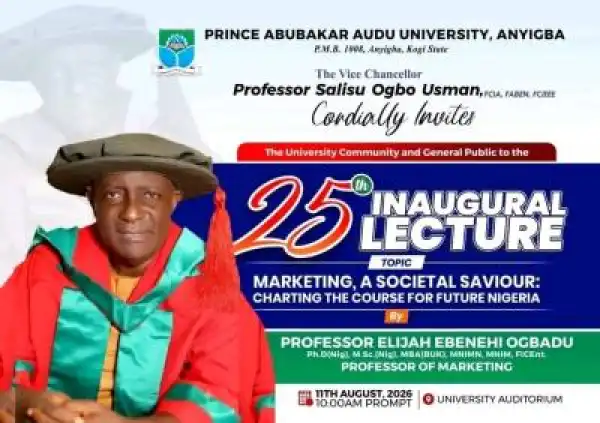 PAAU announces 25th Inaugural Lecture
